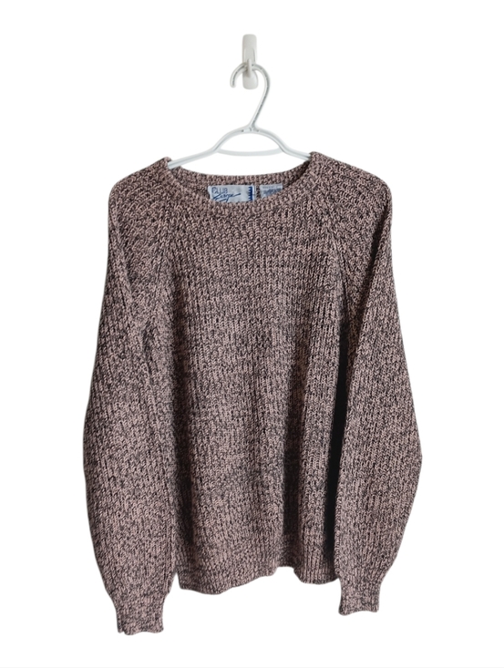 club europe Sweaters - Vintage 80's  Marled Brown/light Pink  Crewneck Knit Sweater Large Grandmacore